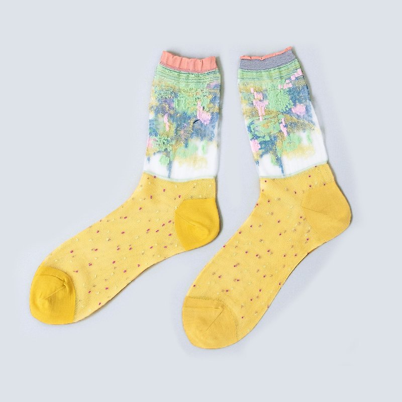 [26-28cm] water garden / yellow - Socks - Nylon Yellow