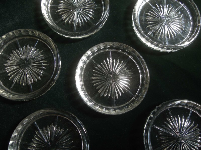 [OLD-TIME] Early exquisite glass coaster set (6 pieces sold together) - Items for Display - Other Materials Multicolor