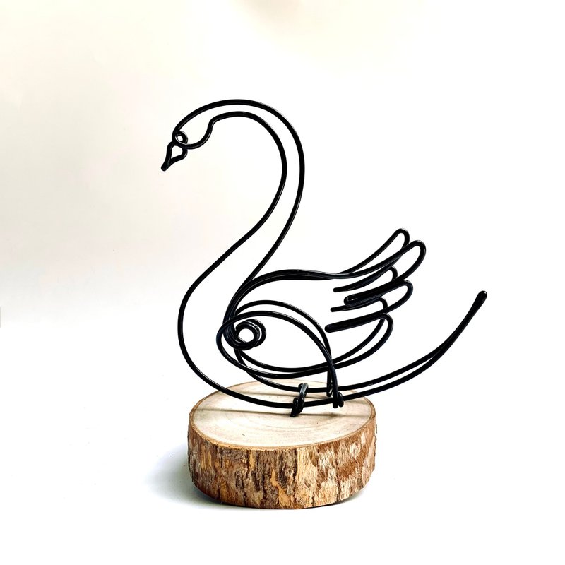 天鵝 鋁線裝飾品 空鳳架 空鳳花架 園藝 (不含空氣鳳梨) - 盆栽/植栽 - 鋁合金 