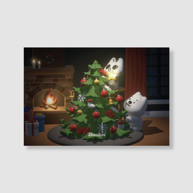 Decorating a tree | Beekei post card - การ์ด/โปสการ์ด - กระดาษ 