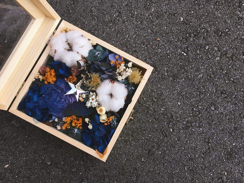 乾燥花 不凋花 記憶月光寶盒 木盒花 戒指盒 - 乾燥花/永生花 - 植物．花 