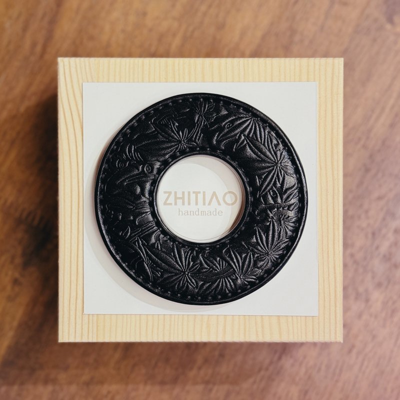 原創手工製作牛皮劍道刀鐔 般若浮生 黑色 劍鍔 Tsuba - 運動配件 - 真皮 黑色