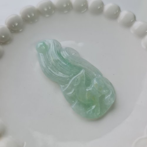 本翡翠　氷潤レトロ風貔貅、蝙蝠 本翡翠 氷潤レトロ風貔貅、蝙蝠