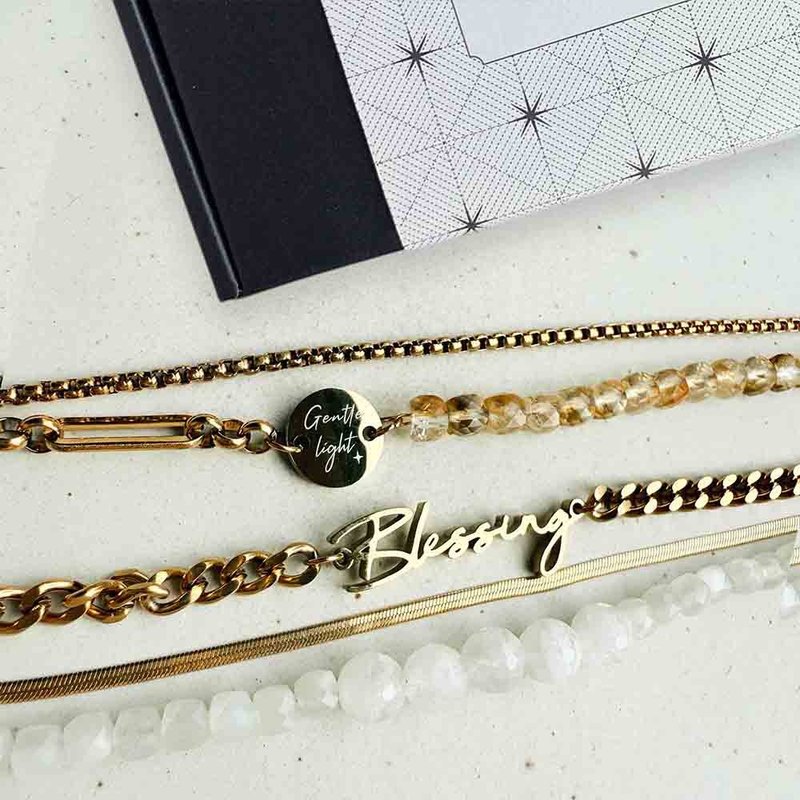 謝謝 有你 - Blessing + Gentle Light 雙手環禮盒 - 手鍊/手環 - 不鏽鋼 