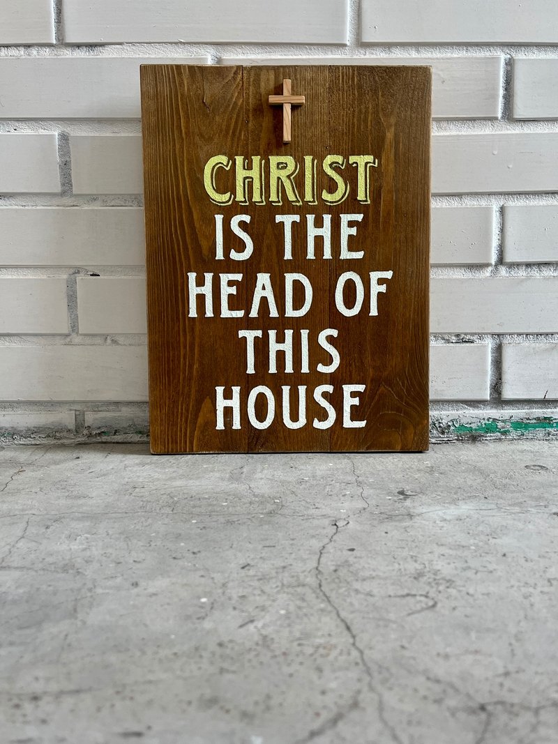 Christ is the head of this house 福音商品 受洗禮物 手作木作 - 擺飾/家飾品 - 木頭 多色