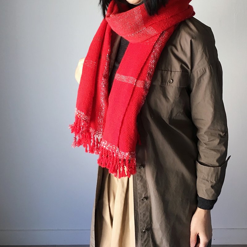 Unisex Scarf/Red Mix - Scarves - Wool Red