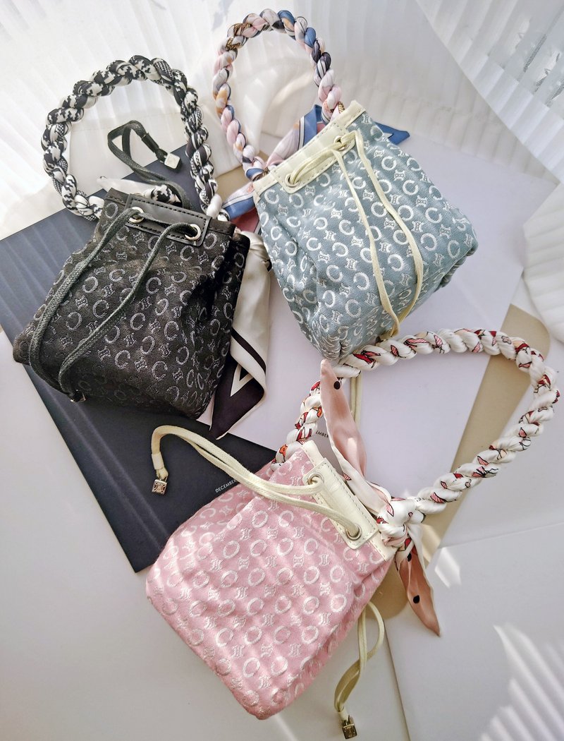 Unused CELINE Pink Cosmetic Bag Chain Bag Cloud Bag Crossbody Bag Crossbody Bag Clutch Bag Shoulder Bag - กระเป๋าแมสเซนเจอร์ - ผ้าฝ้าย/ผ้าลินิน สึชมพู