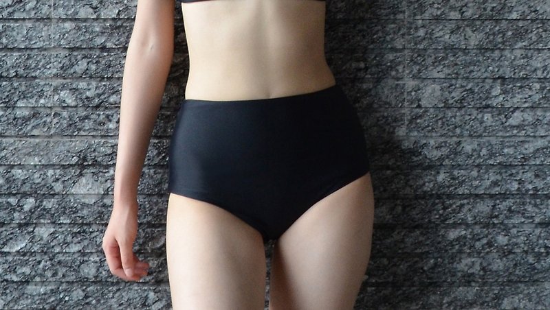 Joe Bikini Bottom - Black ( High Waist ) - 女泳衣/比基尼 - 聚酯纖維 黑色