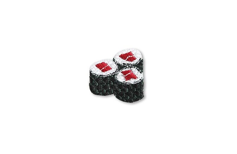 【Jingdong Capital KYO-TO-TO】Sushi シリーズ_iron fire roll (鉄火巻) embroidery piece - เย็บปัก/ถักทอ/ใยขนแกะ - งานปัก สีดำ