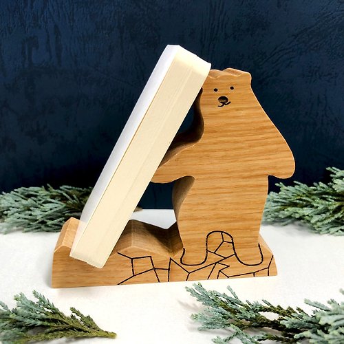 喬夫木作 北極熊的產地手機座 白橡木
