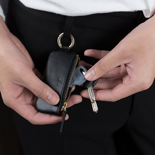 alto 皮革鑰匙環零錢包 – 渡鴉黑 - 可加購客製刻字禮物