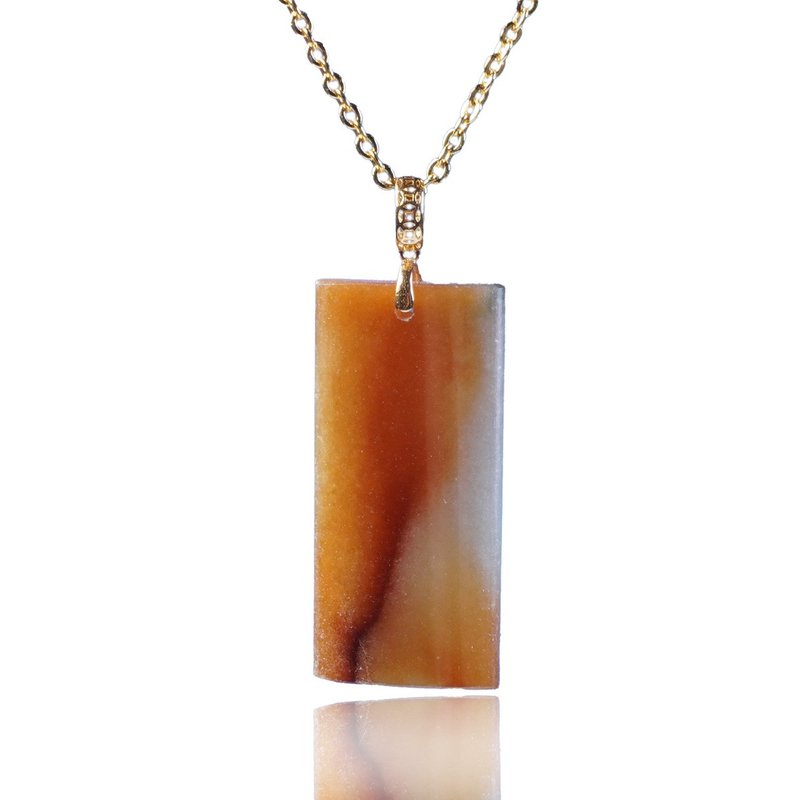 [Wish for Nothing] Piaohong Feiyu Jadeite Nothingness Pendant Necklace 18K Gold Inlay | Natural Burmese Jade Jadeite | Gift - Necklaces - Jade Red