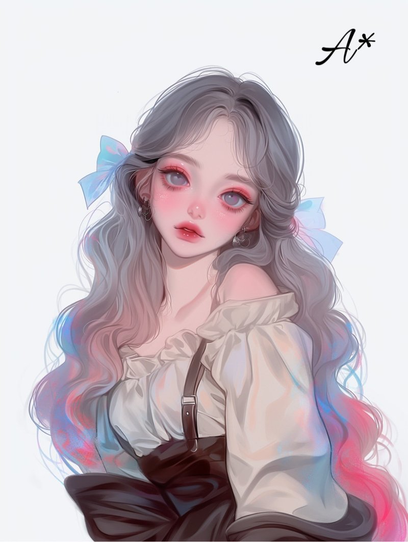 原創人物貼紙、裝飾貼紙、5張 - 貼紙 - 紙 