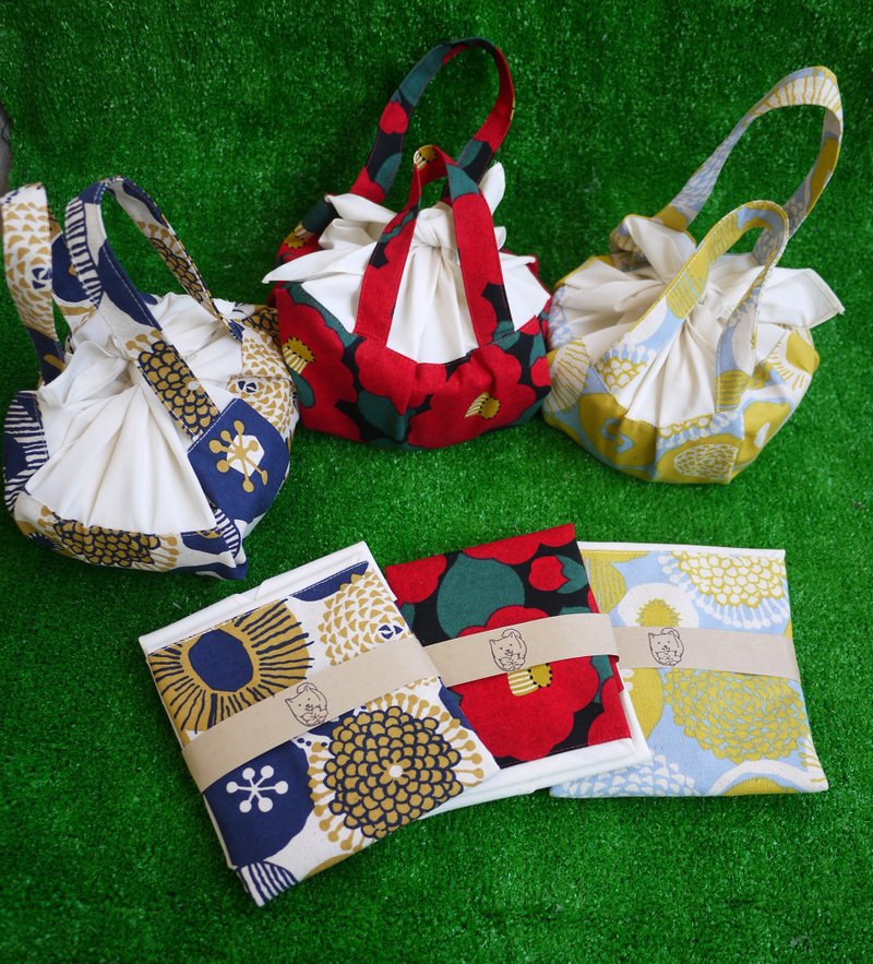 Eco-friendly plastic reduction/spot/Japanese lunch bag/wrapped towel/placemat/office accessories - Place Mats & Dining Décor - Cotton & Hemp 