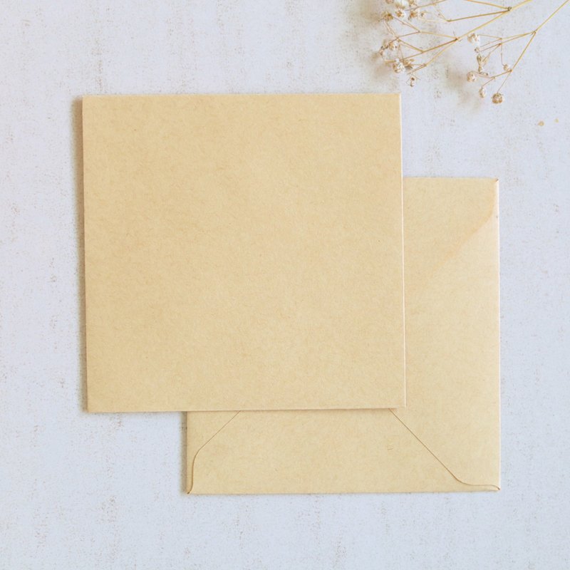 11cm Square Kraft Envelope Bag Postcard Bag Envelope Card Packaging Bag Kraft Paper - ซองจดหมาย - กระดาษ สีส้ม