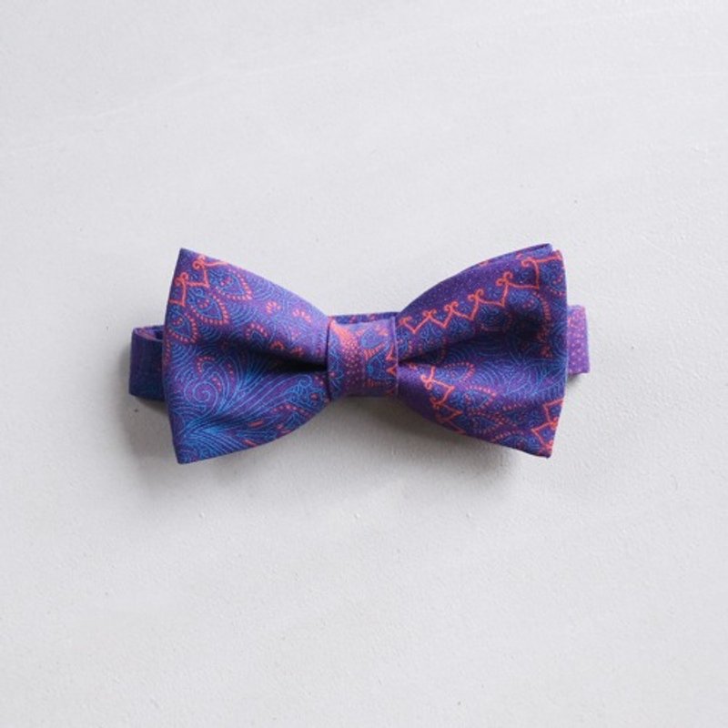 Shweshwe Fabric Bow Tie Shweshwe Purple - Other - Cotton & Hemp 