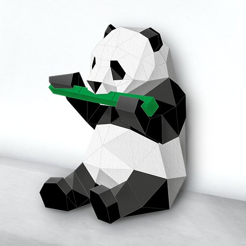CHI CHI CHINIMAL DIY 3D手作紙雕紙模型擺飾 熊貓與竹