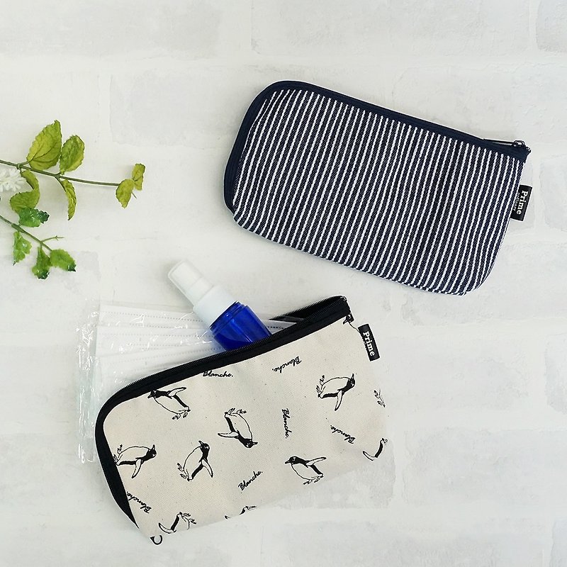 Antibacterial And Deodorant-Finished Mask Pouch Bioliner Light Made In Japan - 化妝袋/收納袋 - 棉．麻 白色