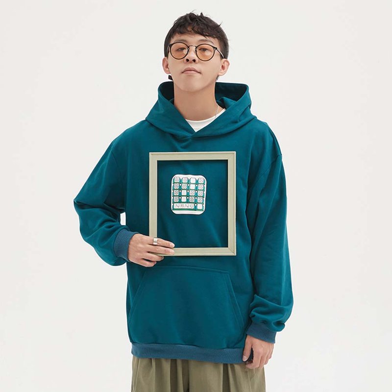 Couples with blue keyboard printing easy long sleeve hoodies fleece casual unive - Unisex Hoodies & T-Shirts - Cotton & Hemp 