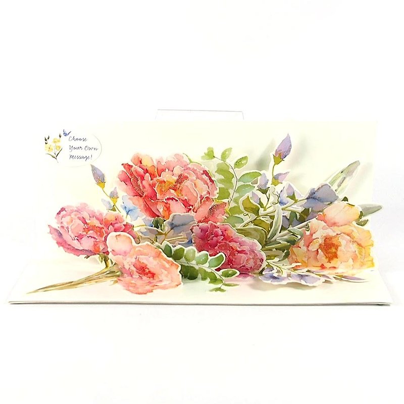 Stereo Card - Bright Pink Flower World [Up With Paper] - Cards & Postcards - Paper Multicolor