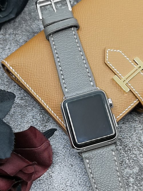 Eternitizzz 錶帶及手錶設計工房 Apple Watch 蘋果皮革錶帶, 大象灰色 iWatch Band 41mm 智能手機
