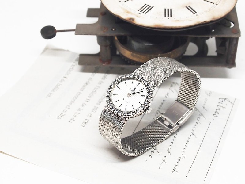 1970 OMEGA Mechanical Diamond Silver Watch - นาฬิกาผู้หญิง - โลหะ สีเงิน