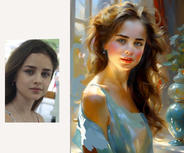 【在庫僅少】 デジタル】デジタルペインティングアート、写真からのリアルな 絵画