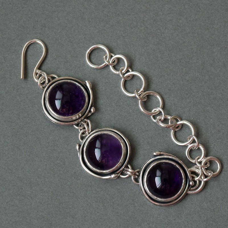 Gemstone Bracelets Purple - Amethyst silver bracelet