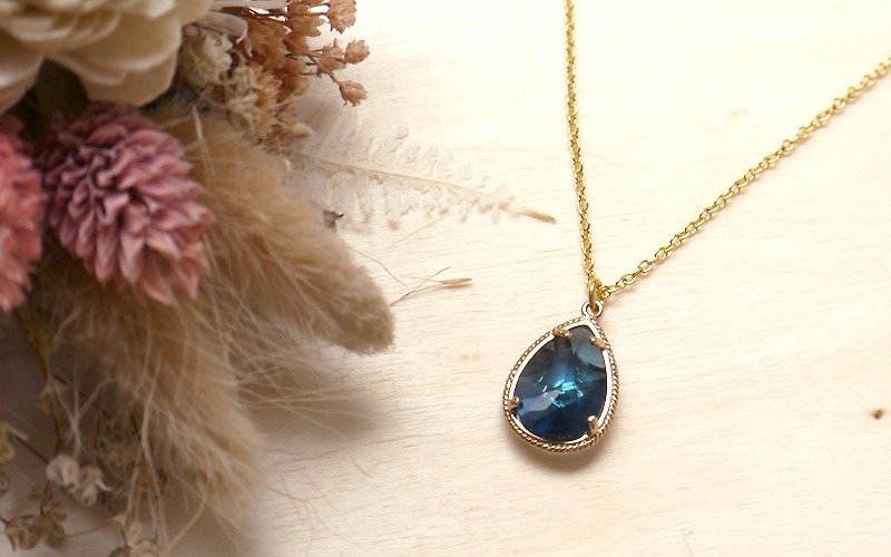 SL275 Light you up Three-dimensional crystal Gemstone necklace - สร้อยคอ - โลหะ สีทอง
