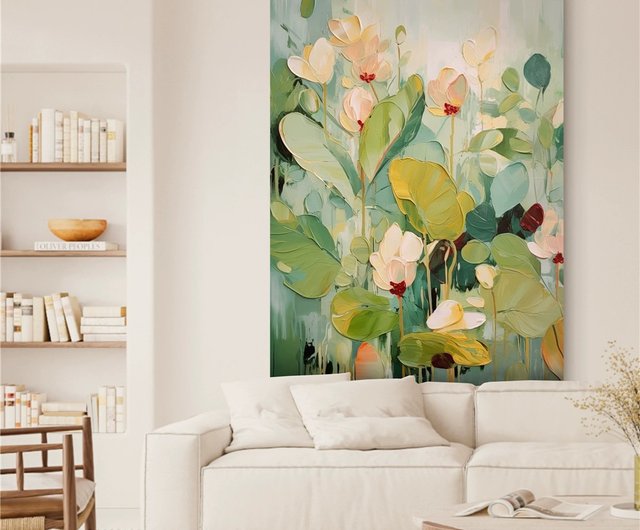 夏の花手描き油絵/抽象画/オリジナル製品/装飾画/吊り下げ画