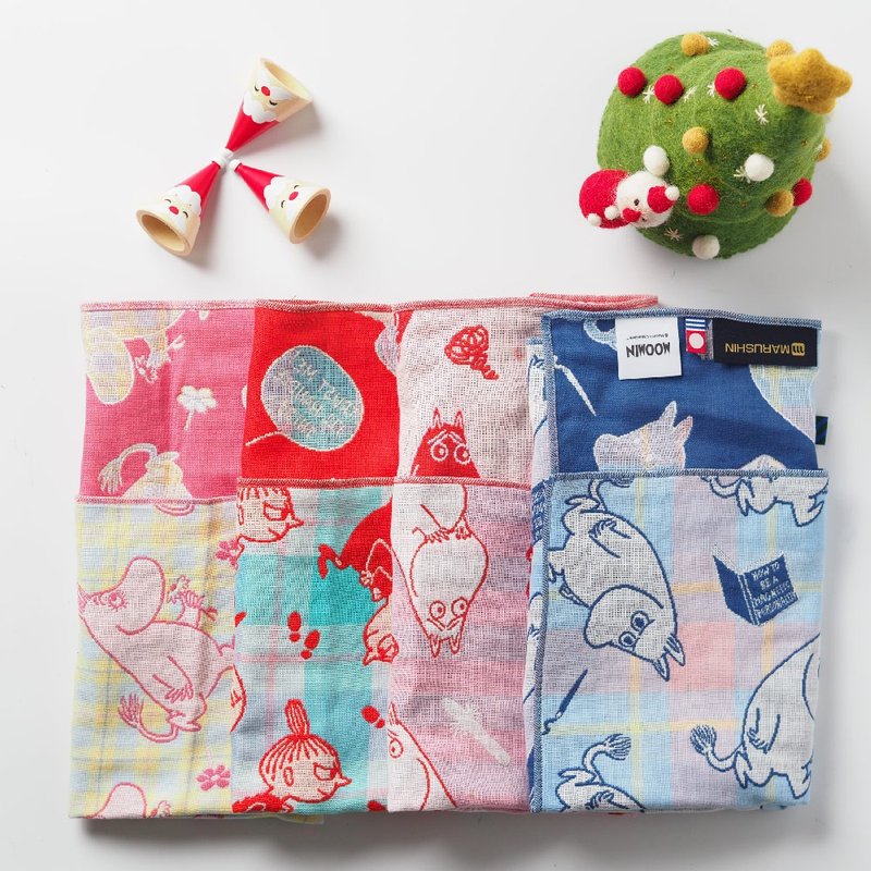 日本丸真│Moomin 今治三層紗布洗臉巾 - 毛巾/浴巾 - 棉．麻 