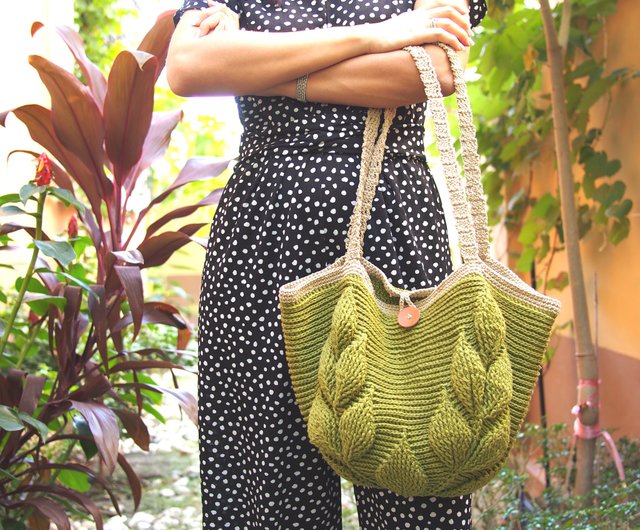 TOGO Minimalism Handmade Hobo Shoulder Bag - Green