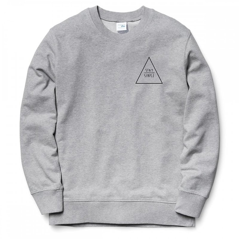 Pocket STAY SIMPLE Triangle gray sweatshirt - Men's T-Shirts & Tops - Cotton & Hemp Gray