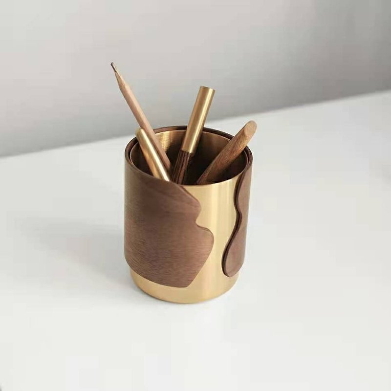 Pencil Box, Walnut & Brass - Pen & Pencil Holders - Copper & Brass 