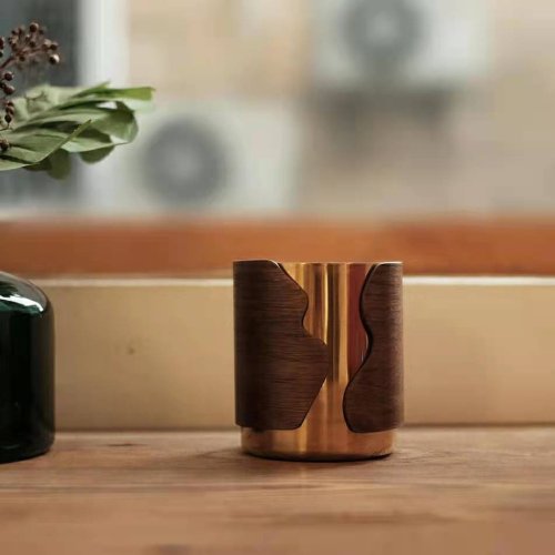 純銅  すぐに成功するペン立てです  装飾品 現代工芸品美術品 置物 竹105°-take- 【銅の鉛筆立て、ペンスタンド】 | iichi 日々の