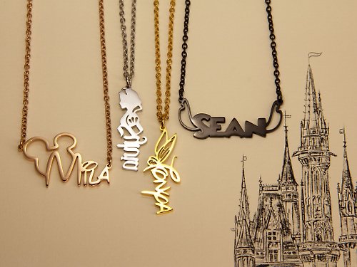 JTK Jewellery 【客製化】迪士尼風格兒童姓名項鍊 | 公主風小孩名字頸鏈
