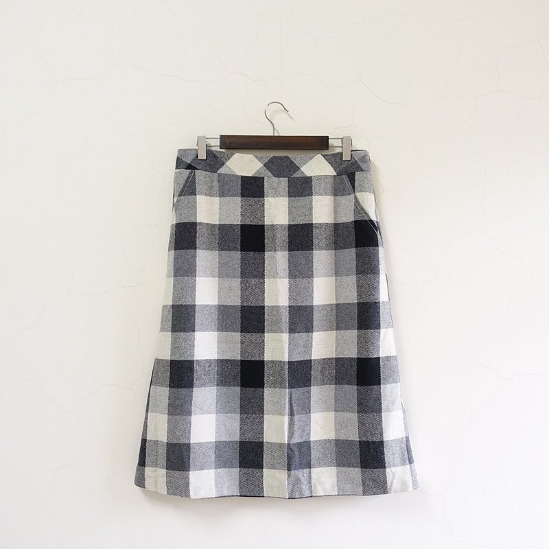 │Slowly│Vintage/Microhair. Plaid/Old Dress - Skirts - Polyester Multicolor