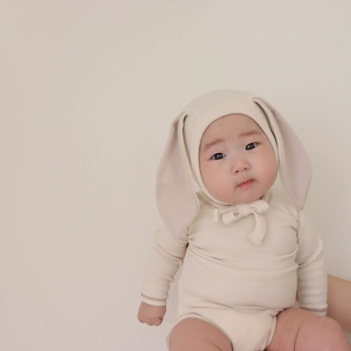 Peekaboohk *新色上架*韓國素色系棉質小賓尼兔套裝 •Stitch Bunny Set•