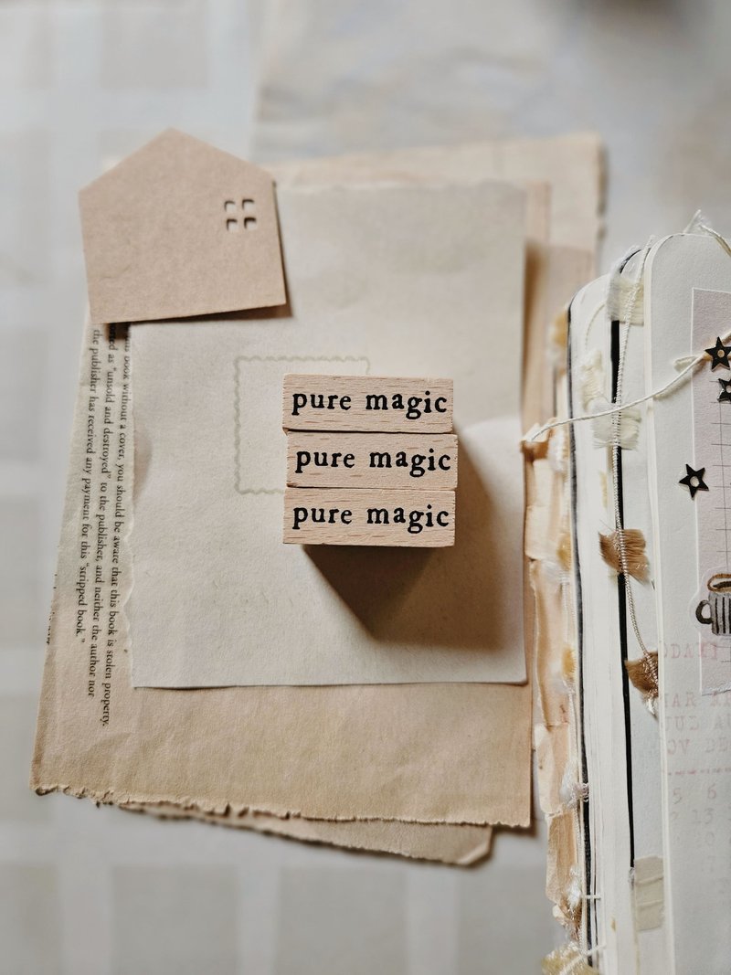 ไม้ ตราปั๊ม/สแตมป์/หมึก สีนำ้ตาล - pre-order pure magic rubber stamp
