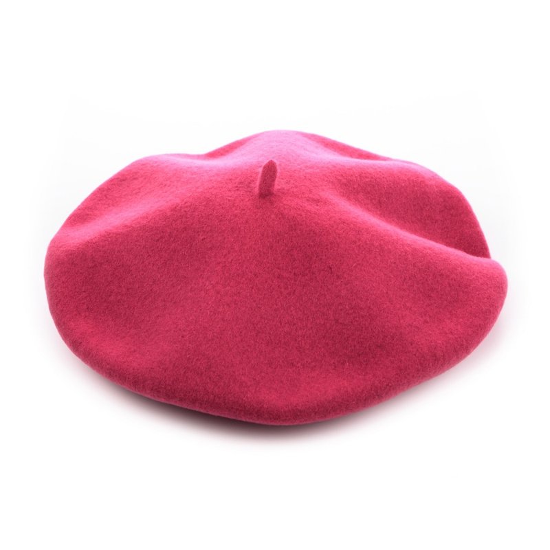 西班牙ELOSEGUI 女DAME貝雷帽EL_DAME19014胭脂色 - 帽子 - 羊毛 