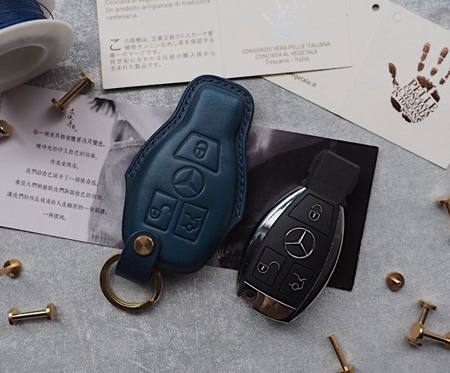 Mercedes Benz car key cover handmade cowhide custom lettering gift color  style can be customized - Shop pixiakepxk Keychains - Pinkoi