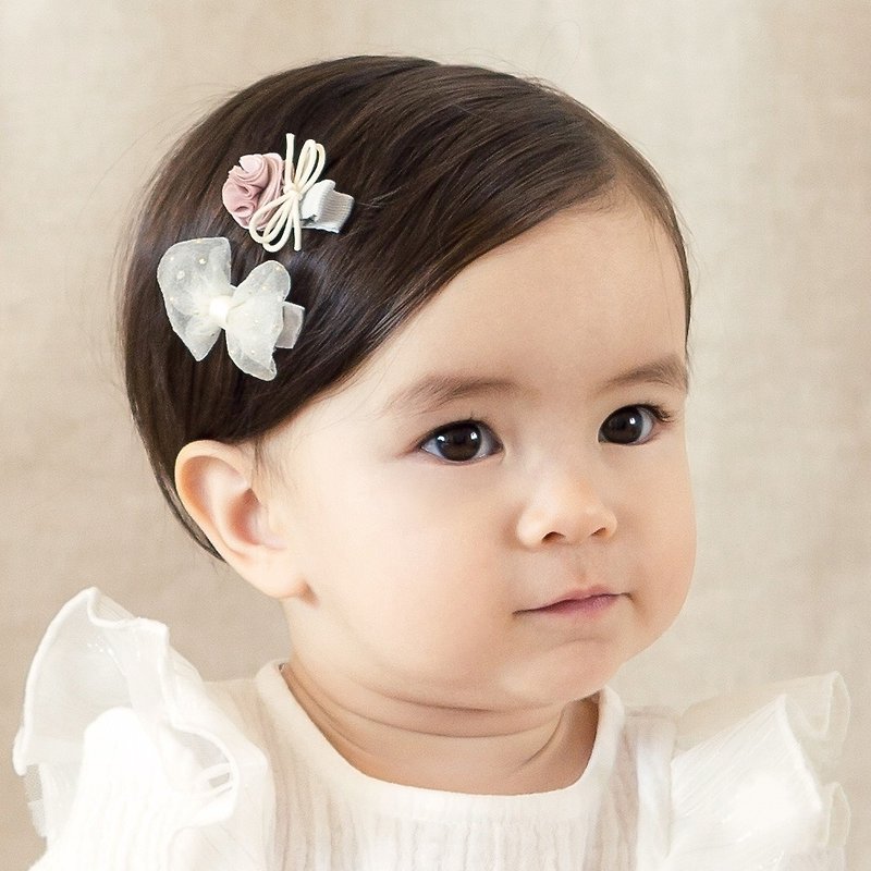 Happy Prince Korea-made Blangshue baby girl hairpin 2 pieces set - Baby Accessories - Acrylic Pink