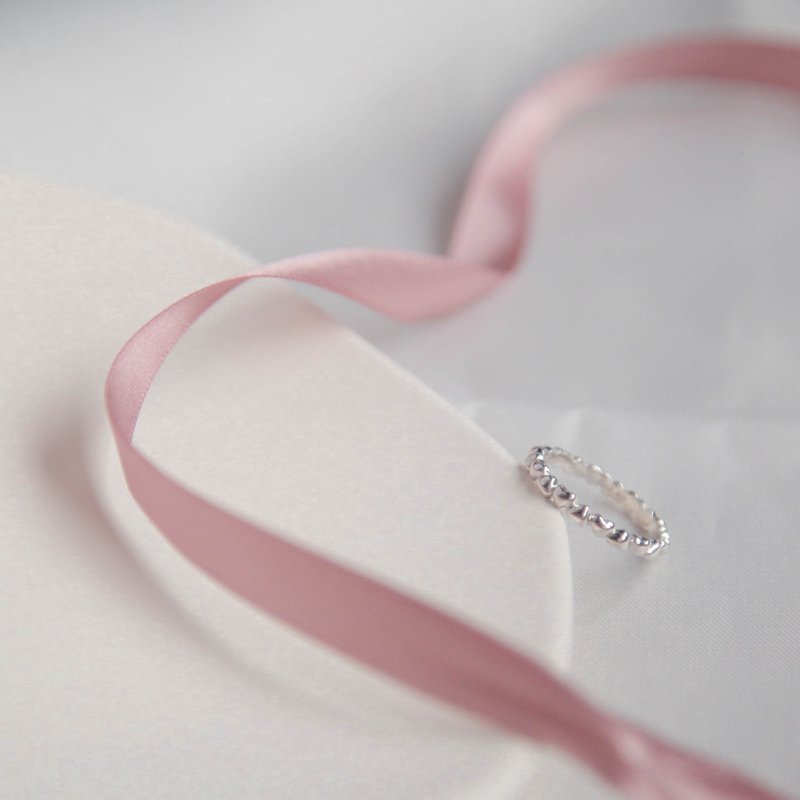Brush a row of love rings | light jewelry | sterling silver. Ring. Multiple sizes. lovely. sweet - General Rings - Sterling Silver 