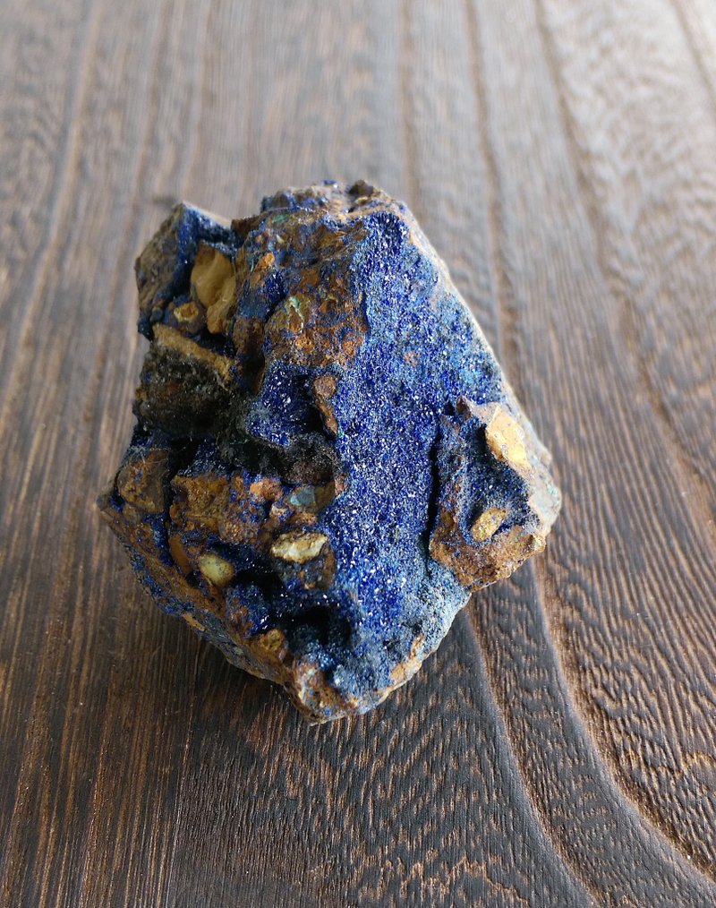 Azurite  湖北產地 藍銅礦 赤鐵礦共生礦 天然礦石 原礦 - 擺飾/家飾品 - 其他材質 