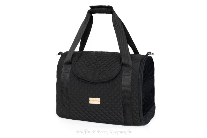 Completely closed pet bag with waterproof bottom SAMUEL in black color - Pet Carriers - Cotton & Hemp Black