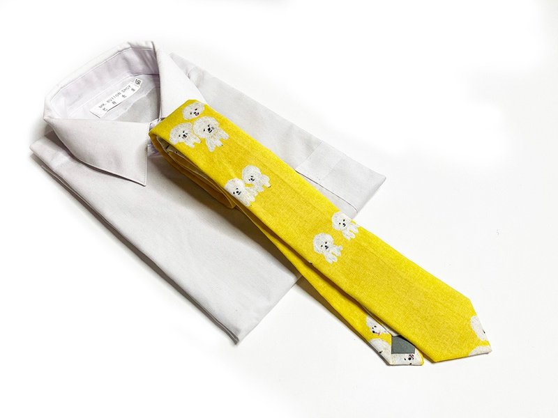 Marshmallow Puppy Neckties - Ties & Tie Clips - Cotton & Hemp Yellow