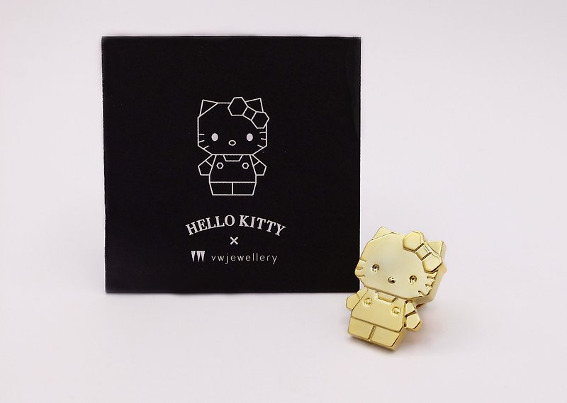 Hello Kitty 幾何設計別針 - 襟章/徽章 - 銅/黃銅 