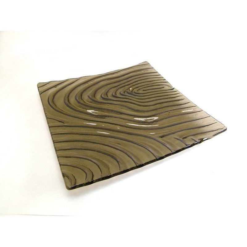 Zen Whirlpool Glass Plate (40x 40cm) - 35022 - จานเล็ก - แก้ว 
