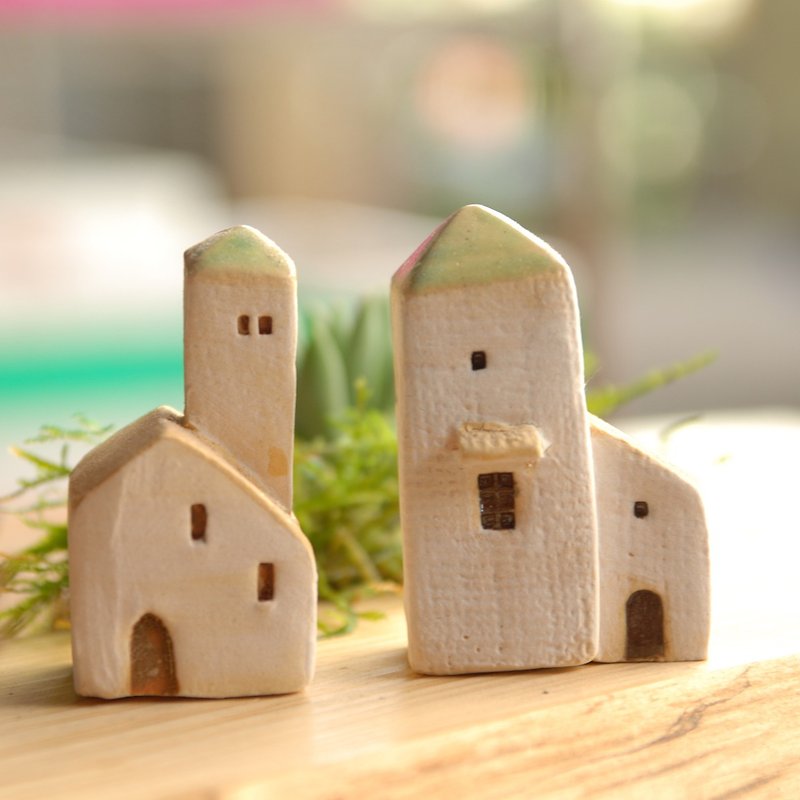 [Christmas gift exchange] brownish green roof -9 Southern France Thao house (ceramic 2) Valentine's Day Birthday Gifts + - เซรามิก - ดินเผา สีน้ำเงิน