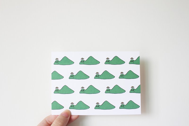 龜山島先生 / 明信片 - 心意卡/卡片 - 紙 綠色
